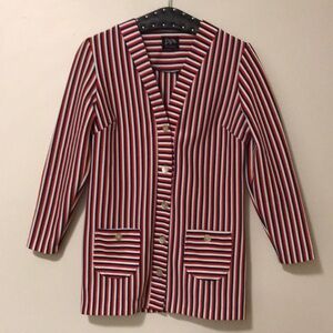 Zazie London Vintage Striped Button-Front Jacket